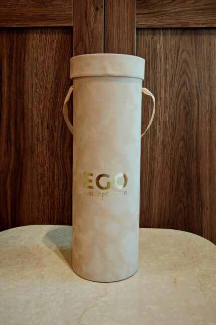 Pliš kutija za jednu bocu bež